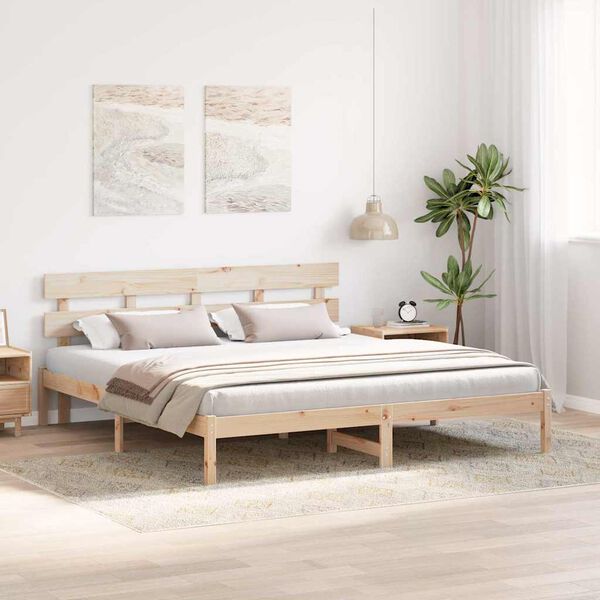 vidaXL Estructura de cama Marr&oacute;n 180 x 200 cm Madera maciza de Pino