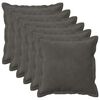 vidaXL Coj&iacute;n con almohada HOUTEN 6 uds. Gris oscuro Terciopelo