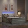 vidaXL Cama con almacenamiento y LED con LED Gris Claro 140 x 200 cm