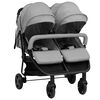 vidaXL Carrito para gemelos de acero gris claro y negro