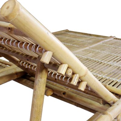 vidaXL Tumbona con cojines para 2 personas bambú