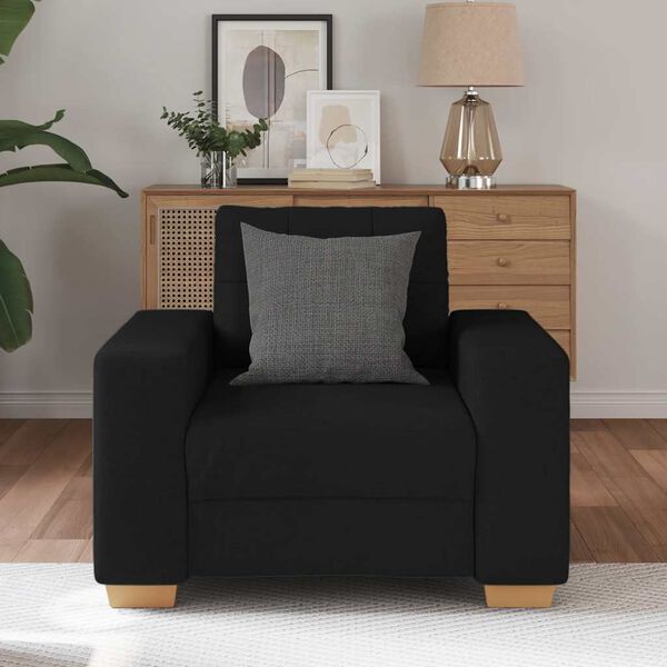 vidaXL Sillón de tela negro 60 cm