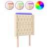 vidaXL Cabecero con LED de tela color crema 83x16x118/128 cm