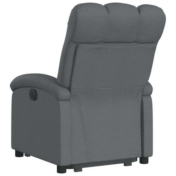 vidaXL Sill&oacute;n el&eacute;ctrico reclinable elevable de tela gris oscuro