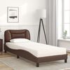 vidaXL Cama con colch&oacute;n Hvar cuero sint&eacute;tico marr&oacute;n 90x190 cm