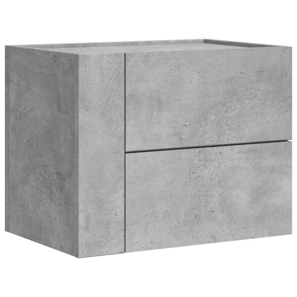 vidaXL Mesitas de noche de pared 2 unidades gris hormig&oacute;n 45x30x35 cm