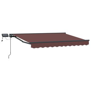 vidaXL Armaz&oacute;n de toldo manual con LEDs Marr&oacute;n y Antracita 2,5 x 2 m