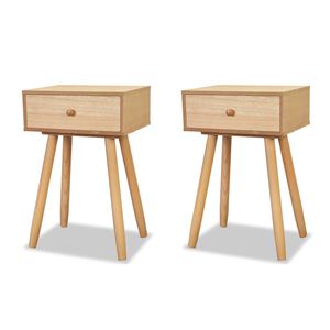 vidaXL Mesitas de noche 2 uds madera maciza de pino marr&oacute;n 40x30x61cm