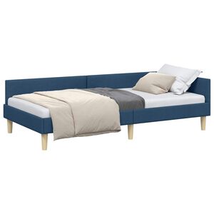 vidaXL Estructura de cama en esquina Azul 90 x 190 cm tela