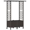 vidaXL Cama elevada con trellis y techo Marr&oacute;n 124,5 x 40 x 142 cm PP