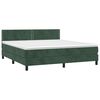 vidaXL Cama box spring colch&oacute;n y LED terciopelo verde oscuro 160x200cm