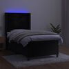 vidaXL Cama box spring colch&oacute;n y LED terciopelo negro 90x200 cm
