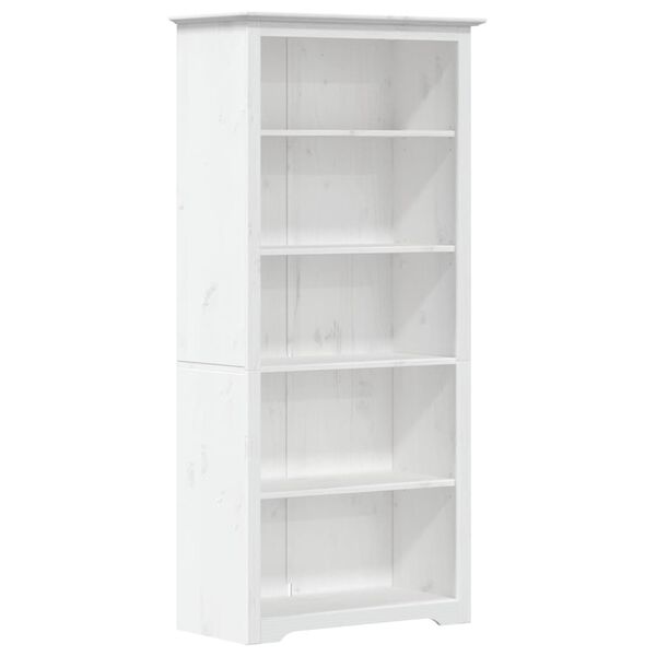 vidaXL Librería BODO 5 estantes madera maciza pino blanco 82x40x173 cm