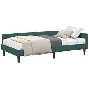 vidaXL Estructura de Cama Esquina con Colch&oacute;n 2 pcs Verde Terciopelo