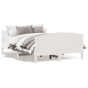 vidaXL Estructura de cama sin colch&oacute;n madera de pino blanca 150x200 cm