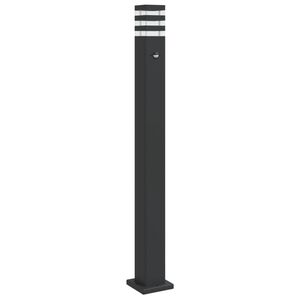 vidaXL L&aacute;mpara de suelo de exterior con sensor aluminio negro 110 cm