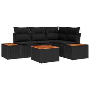 vidaXL Conjunto de sof&aacute;s de jard&iacute;n 4 uds. 4-N&uacute;mero de plazas Negro