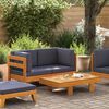 vidaXL Muebles de jard&iacute;n 2 pzas cojines madera acacia gris oscuro