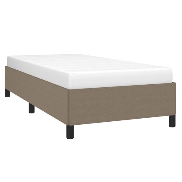 vidaXL Estructura de cama sin colch&oacute;n tela gris taupe 100x200 cm