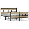 vidaXL Estructura de cama sin colchón metal roble Sonoma 160x200 cm