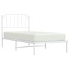 vidaXL Estructura cama sin colch&oacute;n con cabecero metal blanco 90x190 cm