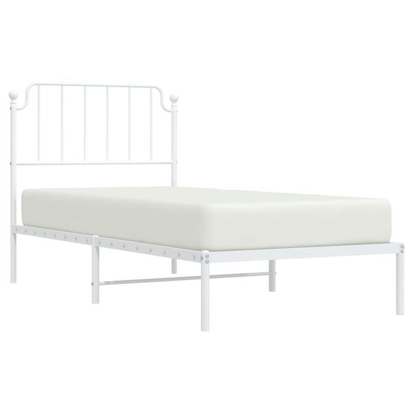 vidaXL Estructura cama sin colch&oacute;n con cabecero metal blanco 90x190 cm