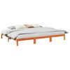 vidaXL Estructura cama familiar sin colch&oacute;n marr&oacute;n encerado 270x200 cm