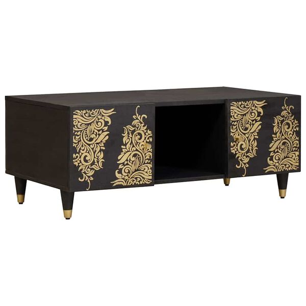 vidaXL Mesa de Café Negro 100 x 54 x 40 cm Madera de mango maciza