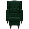 vidaXL Sill&oacute;n de masaje con reposapi&eacute;s tela verde oscuro