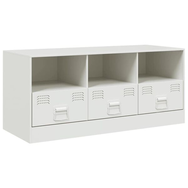 vidaXL Mueble para TV de acero blanco 99x39x44 cm