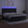 vidaXL Cama box spring colch&oacute;n y LED terciopelo negro 200x200 cm