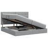 vidaXL Cama con almacenamiento y colch&oacute;n Gris Claro 200 x 200 cm tela