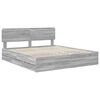 vidaXL Estructura de cama con cabecera Gris Sonoma 180 x 200 cm