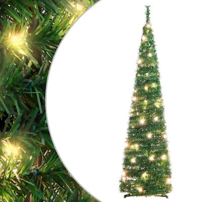 vidaXL Árbol de Navidad artificial desplegable 50 LED verde 120 cm