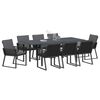 vidaXL Conjunto de Comedor de Jard&iacute;n 9 pcs Negro rat&aacute;n sint&eacute;tico
