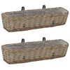 vidaXL Jardinera de balc&oacute;n 2 uds mimbre con forro de PE 80 cm
