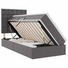 vidaXL Cama con almacenamiento y LED Gris 90 x 200 cm Cuero sint&eacute;tico
