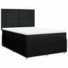 vidaXL Cama box spring con colch&oacute;n tela negro 160x200 cm