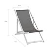 vidaXL Silla de playa plegable 2 unidades aluminio y textilene gris
