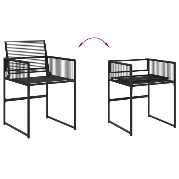 vidaXL Set de comedor de jard&iacute;n 13 pzas rat&aacute;n sint&eacute;tico negro