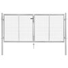 vidaXL Puerta de jard&iacute;n de acero galvanizado 306x100 cm color plata