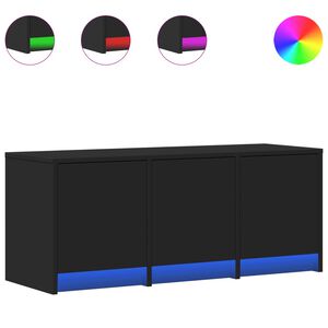 vidaXL Mueble de TV con LED madera de ingenier&iacute;a negro 97x34x40 cm