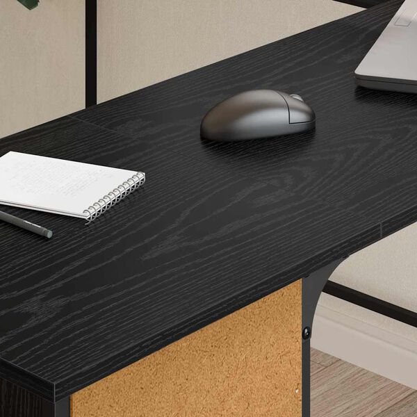 vidaXL Escritorio Roble Negro 141 x 141 x 75 cm Madera contrachapada