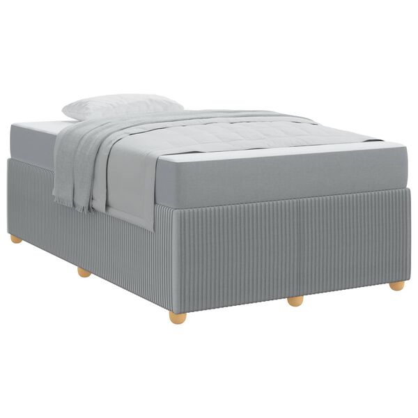 vidaXL Estructura de cama con colchón Gris Claro 120 x 190 cm tela