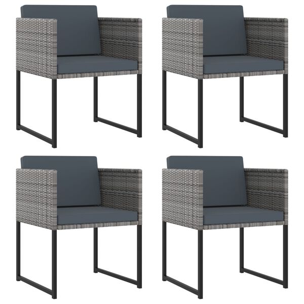 vidaXL Set de muebles jardín 9 pzas con cojines ratán sintético gris
