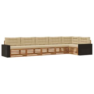 vidaXL Conjunto de sof&aacute;s de exterior 6 pcs Natural y Beige