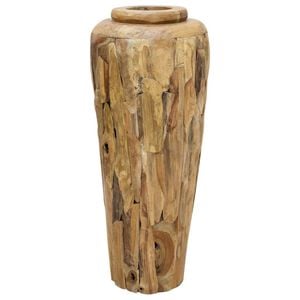 vidaXL Jarr&oacute;n decorativo de madera maciza de teca 40x100 cm