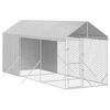 vidaXL Perrera de exterior con toldo acero galvanizado plata 2x6x2,5 m