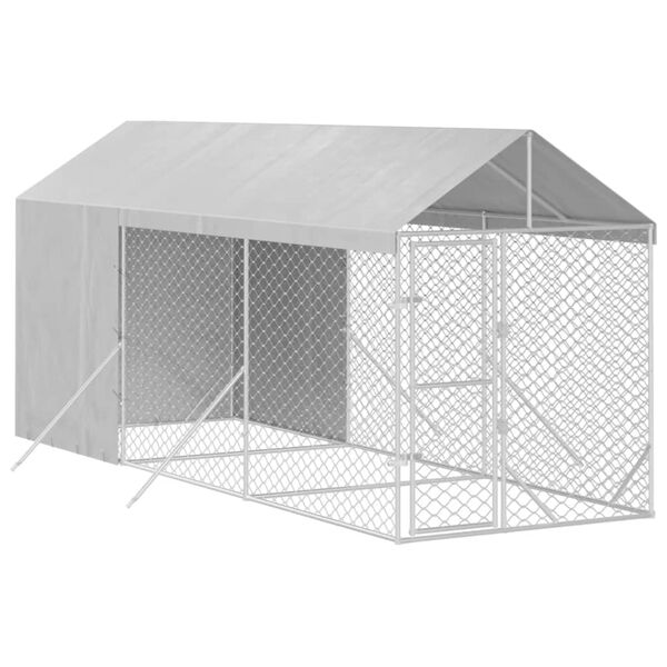 vidaXL Perrera de exterior con toldo acero galvanizado plata 2x6x2,5 m