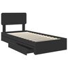 vidaXL Cama con almacenamiento Negro 100 x 200 cm Madera de ingenier&iacute;a